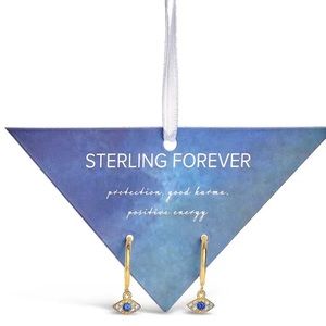 Sterling Forever 14K Yellow Gold Vermeil Evil Eye Micro Hoop Earrings
